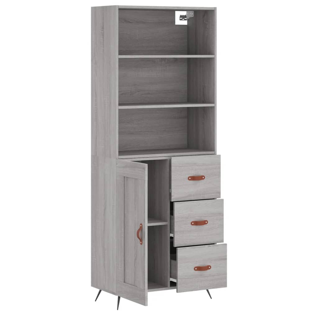 Ντουλάπι Γκρι Sonoma 69,5 x 34 x 180 εκ. Επεξεργασμένο Ξύλο - Pakobazaar