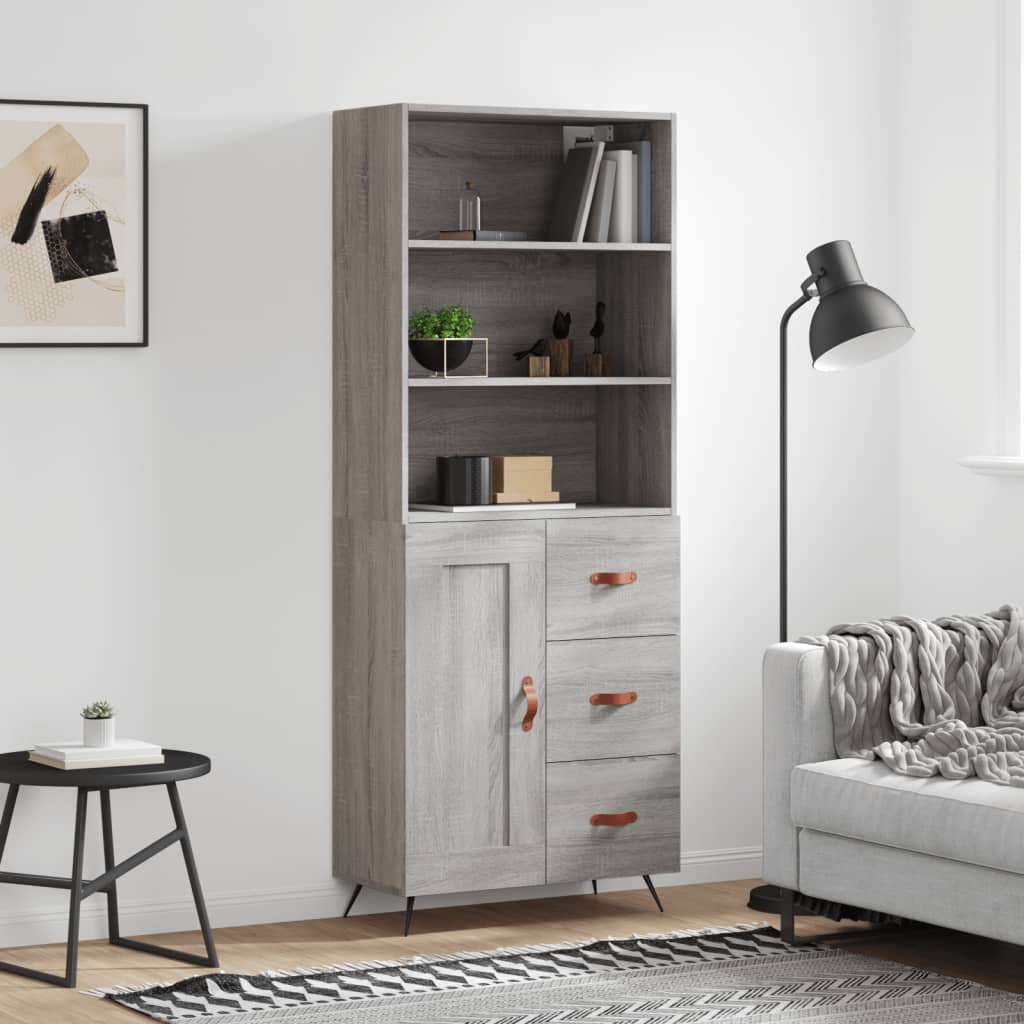 Ντουλάπι Γκρι Sonoma 69,5 x 34 x 180 εκ. Επεξεργασμένο Ξύλο - Pakobazaar