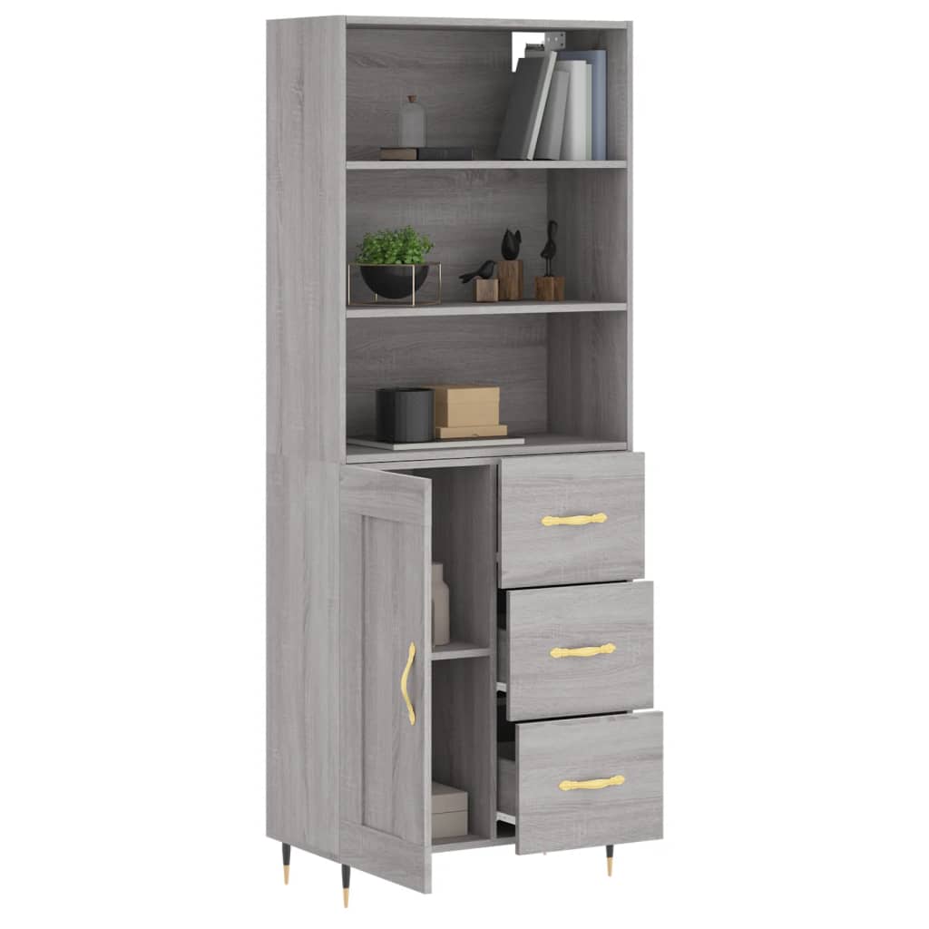 Ντουλάπι Γκρι Sonoma 69,5 x 34 x 180 εκ. Επεξεργασμένο Ξύλο