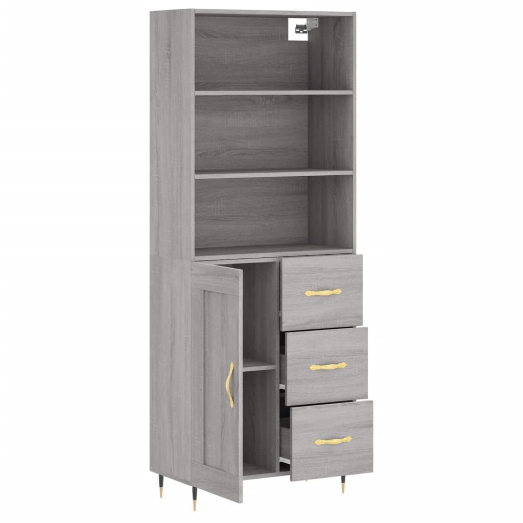 Ντουλάπι Γκρι Sonoma 69,5 x 34 x 180 εκ. Επεξεργασμένο Ξύλο