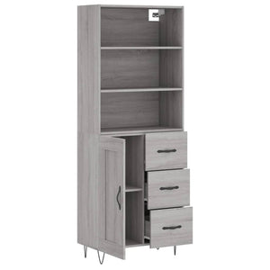 Ντουλάπι Γκρι Sonoma 69,5 x 34 x 180 εκ. Επεξεργασμένο Ξύλο