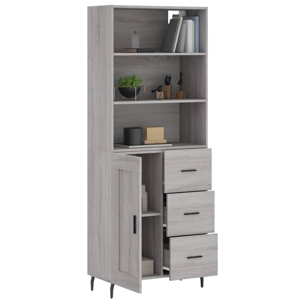 Ντουλάπι Γκρι Sonoma 69,5 x 34 x 180 εκ. Επεξεργασμένο Ξύλο