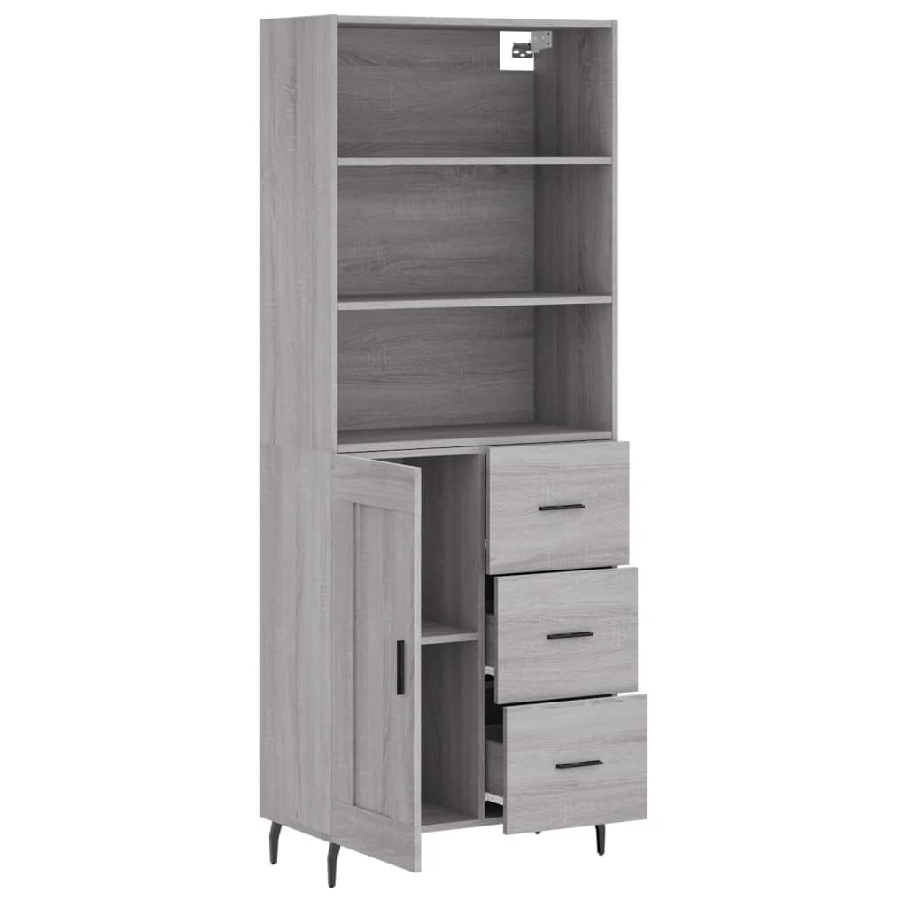Ντουλάπι Γκρι Sonoma 69,5 x 34 x 180 εκ. Επεξεργασμένο Ξύλο