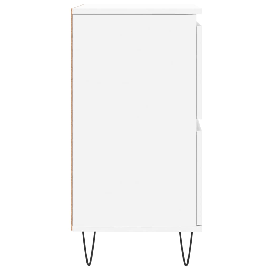 Συρταριέρες 2 τεμ. Λευκές από Επεξεργασμένο Ξύλο