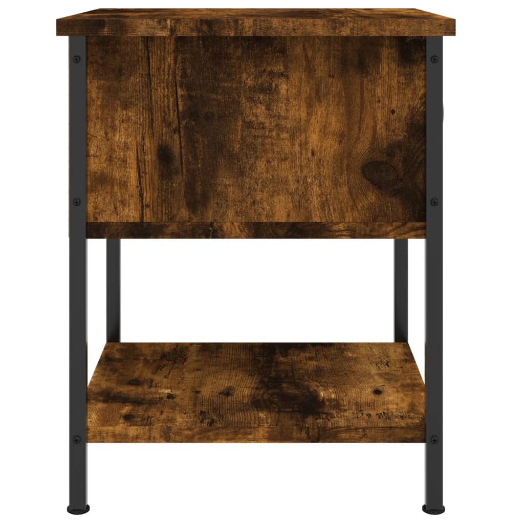 Κομοδίνα 2 τεμ Καπνιστή Δρυς 34x35,5x45εκ. Επεξεργασμένο Ξύλο