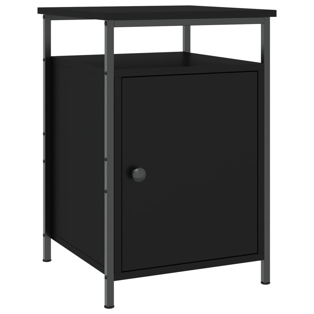 Κομοδίνο Μαύρο 40 x 42 x 60 εκ. από Επεξεργασμένο Ξύλο