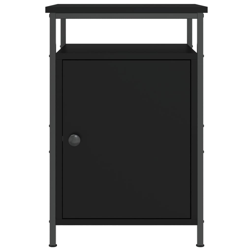 Κομοδίνο Μαύρο 40 x 42 x 60 εκ. από Επεξεργασμένο Ξύλο