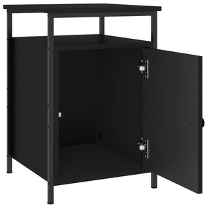 Κομοδίνα 2 τεμ. Μαύρα 40 x 42 x 60 εκ. από Επεξεργασμένο Ξύλο