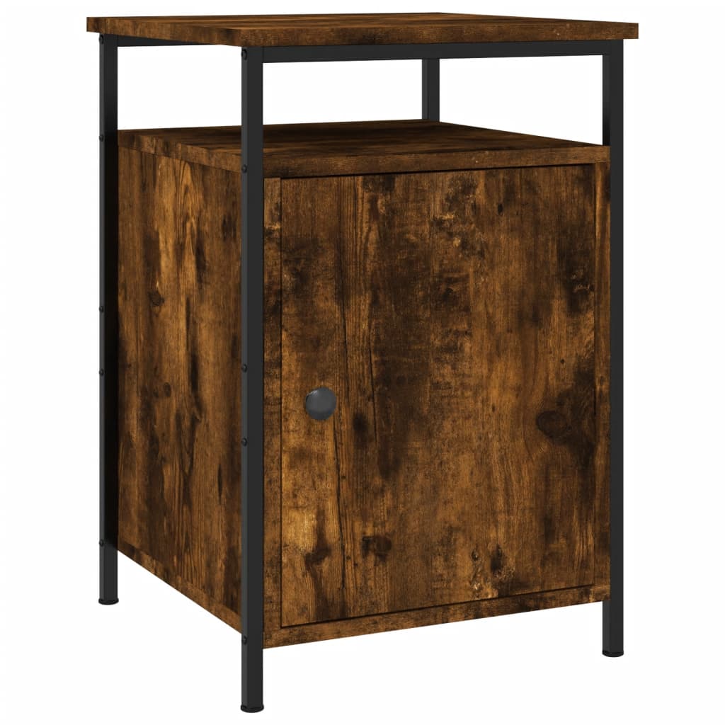 Κομοδίνα 2 τεμ. Καπνιστή Δρυς 40x42x60 εκ. από Επεξεργ. Ξύλο