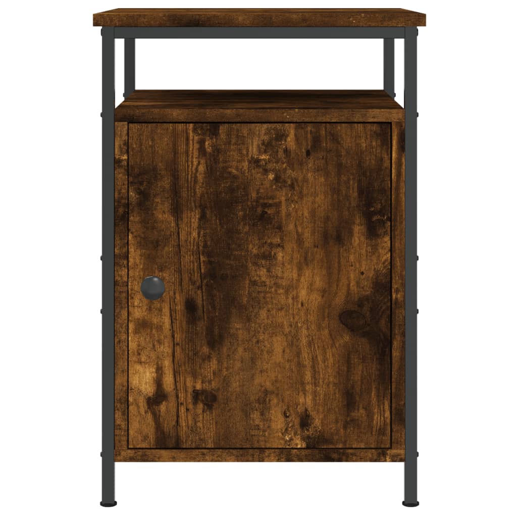 Κομοδίνα 2 τεμ. Καπνιστή Δρυς 40x42x60 εκ. από Επεξεργ. Ξύλο