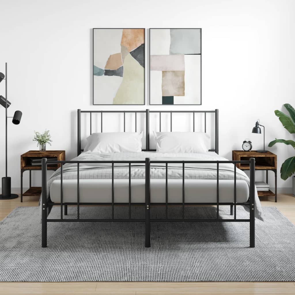 Κομοδίνα 2 τεμ Καπνιστή Δρυς 40x41x50 εκ. Επεξεργασμένο Ξύλο - Pakobazaar