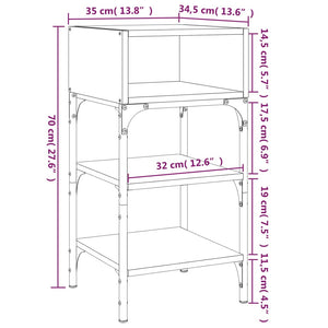 Κομοδίνα 2 τεμ Καπνιστή Δρυς 35x34,5x70 εκ. Επεξεργασμένο Ξύλο