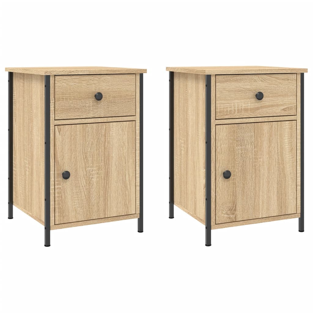 Κομοδίνα 2 τεμ. Sonoma Δρυς 40x42x60 εκ. από Επεξεργασμένο Ξύλο