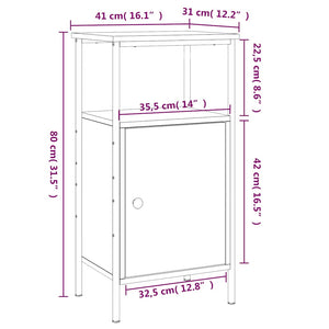 Κομοδίνο Sonoma Δρυς 41 x 31 x 80 εκ. από Επεξεργασμένο Ξύλο - Pakobazaar