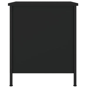 Κομοδίνο Μαύρο 40 x 42 x 50 εκ. από Επεξεργασμένο Ξύλο