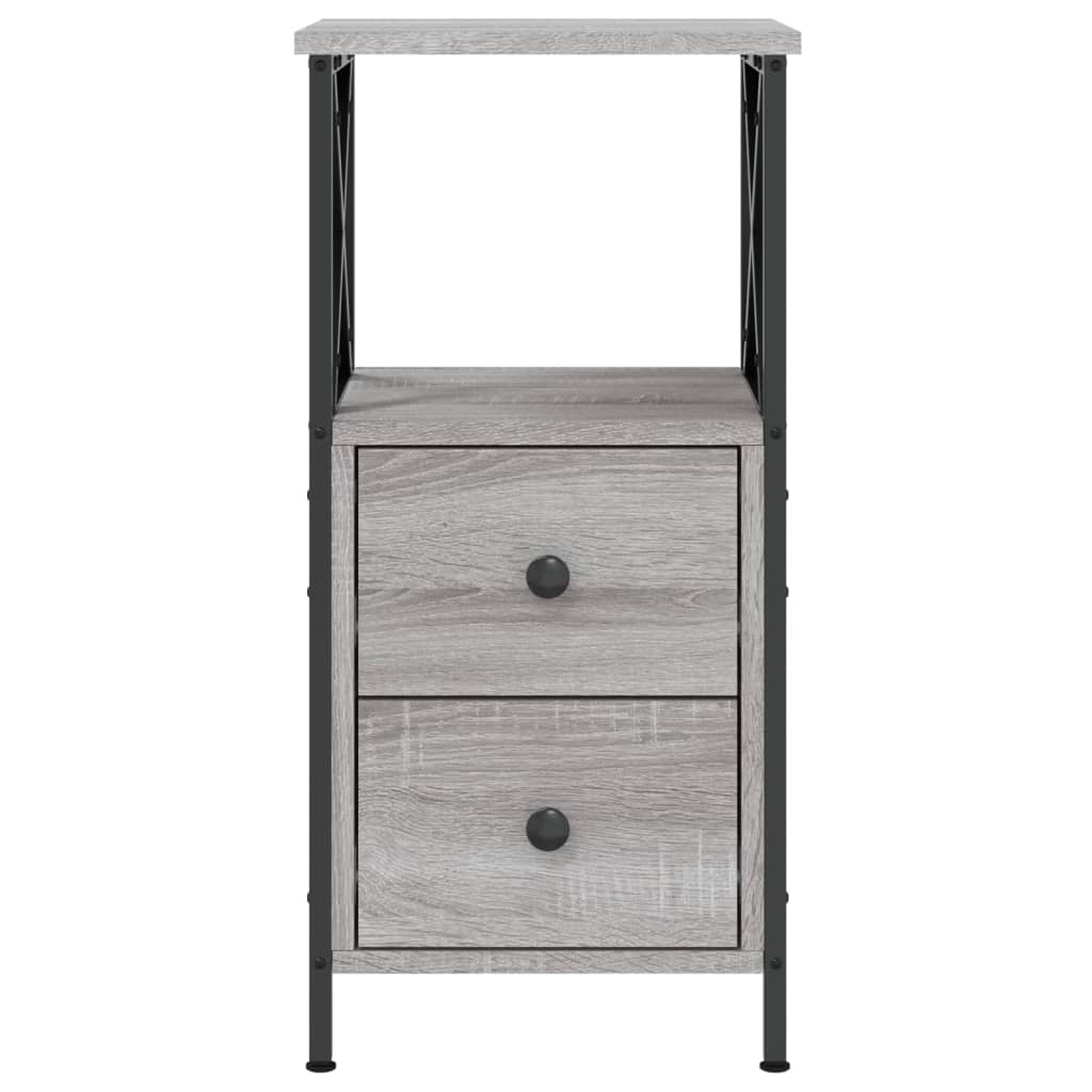 Κομοδίνα 2 Τεμ. Γκρι Sonoma 34x35,5x70 εκ. Επεξεργασμένο Ξύλο - Pakobazaar