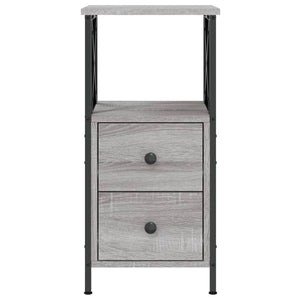 Κομοδίνα 2 Τεμ. Γκρι Sonoma 34x35,5x70 εκ. Επεξεργασμένο Ξύλο - Pakobazaar