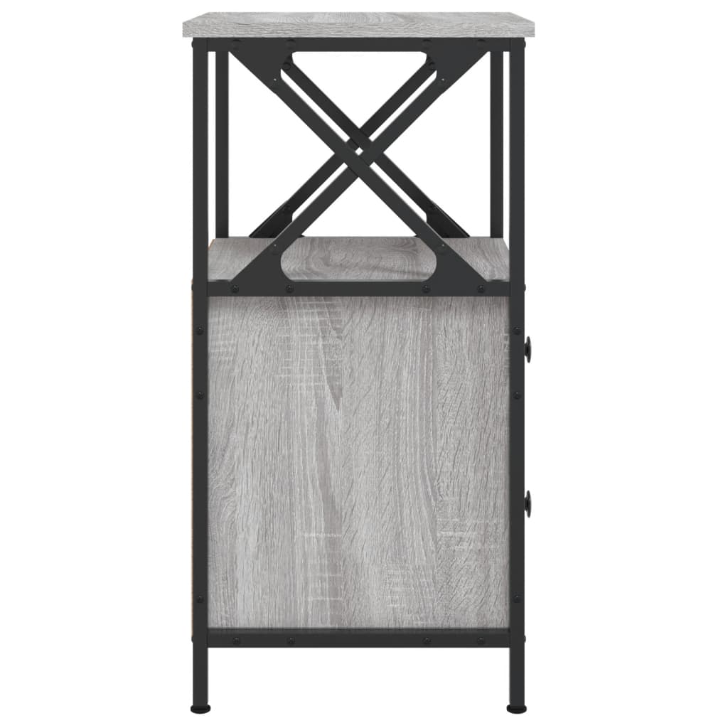 Κομοδίνα 2 Τεμ. Γκρι Sonoma 34x35,5x70 εκ. Επεξεργασμένο Ξύλο - Pakobazaar