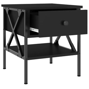 Κομοδίνο Μαύρο 40 x 42 x 45 εκ. από Επεξεργασμένο Ξύλο