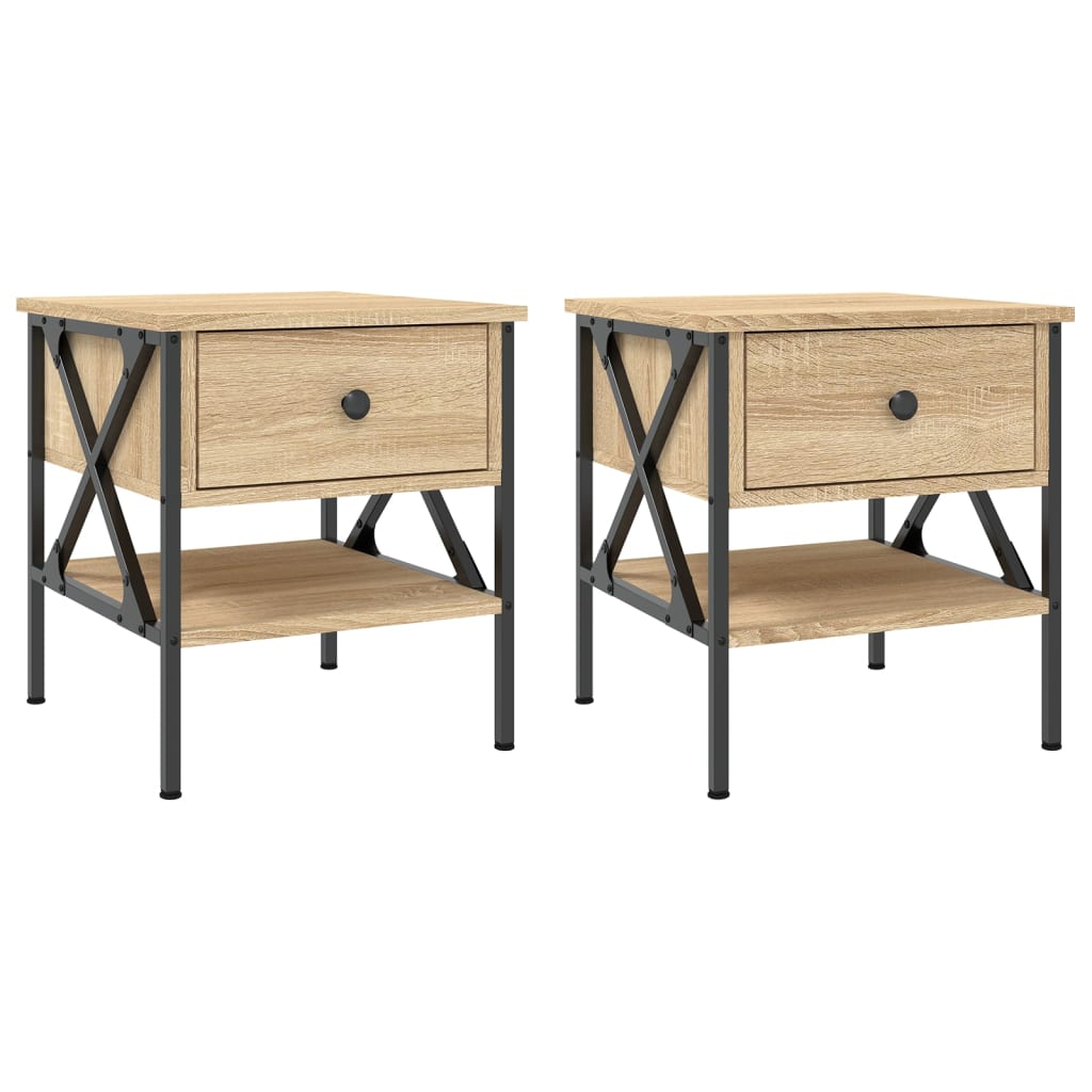 Κομοδίνα 2 τεμ. Sonoma Δρυς 40x42x45 εκ. από Επεξεργασμένο Ξύλο