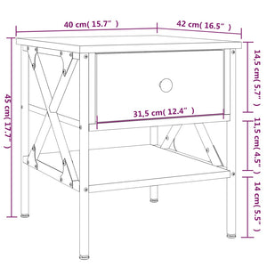 Κομοδίνα 2 τεμ. Sonoma Δρυς 40x42x45 εκ. από Επεξεργασμένο Ξύλο