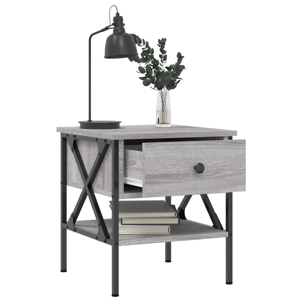 Κομοδίνα 2 τεμ. Γκρι Sonoma 40x42x45 εκ. από Επεξεργασμένο Ξύλο - Pakobazaar