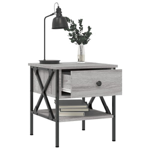 Κομοδίνα 2 τεμ. Γκρι Sonoma 40x42x45 εκ. από Επεξεργασμένο Ξύλο - Pakobazaar