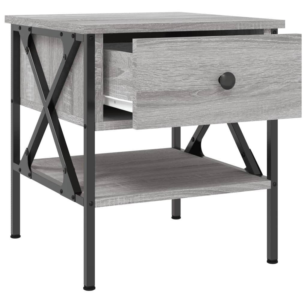 Κομοδίνα 2 τεμ. Γκρι Sonoma 40x42x45 εκ. από Επεξεργασμένο Ξύλο - Pakobazaar