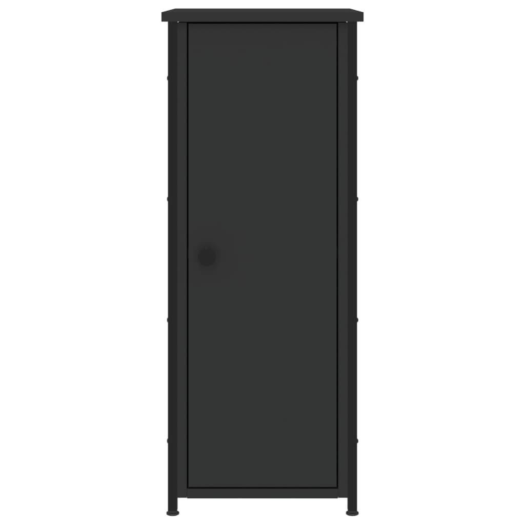 Κομοδίνα 2 τεμ. Μαύρα 32x42x80 εκ. από Επεξεργασμένο Ξύλο