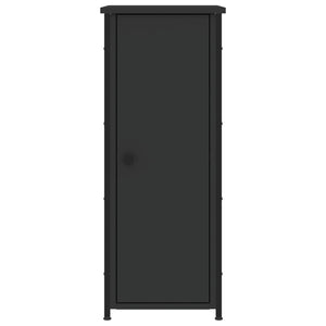 Κομοδίνα 2 τεμ. Μαύρα 32x42x80 εκ. από Επεξεργασμένο Ξύλο