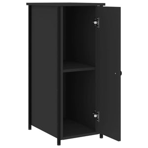Κομοδίνα 2 τεμ. Μαύρα 32x42x80 εκ. από Επεξεργασμένο Ξύλο