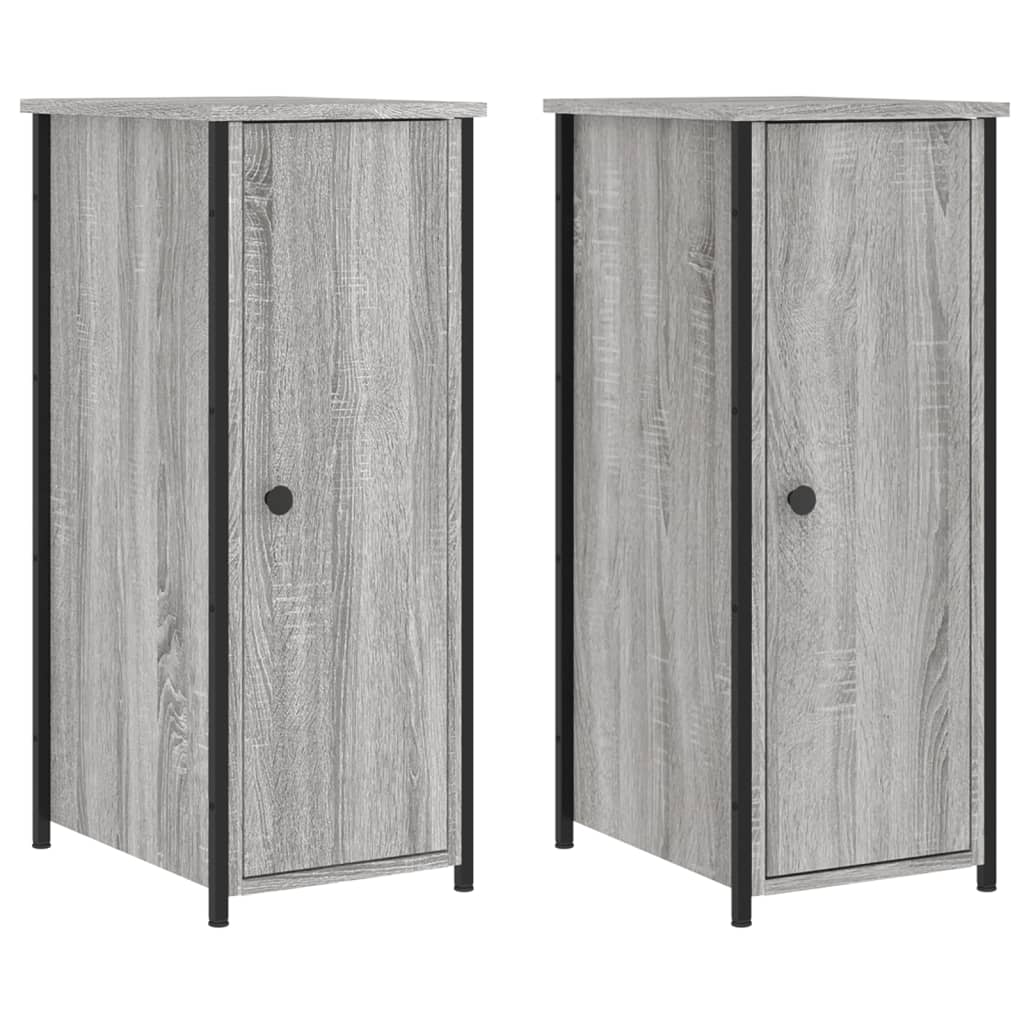 Κομοδίνα 2 τεμ. Γκρι Sonoma 32x42x80 εκ. από Επεξεργασμένο Ξύλο