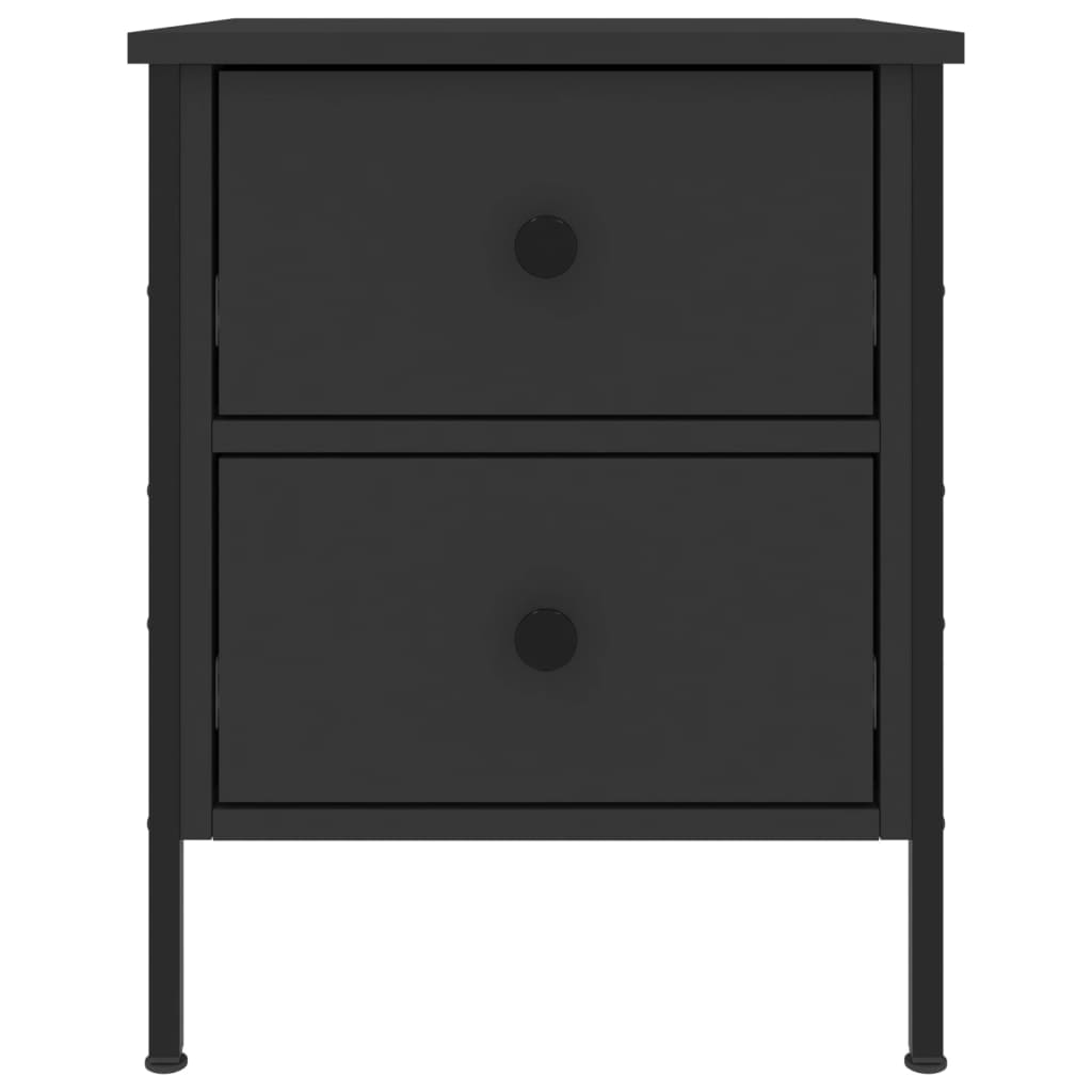 Κομοδίνα 2 Τεμ. Μαύρα 40 x 42 x 50 εκ. από Επεξεργασμένο Ξύλο