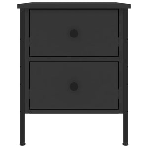 Κομοδίνα 2 Τεμ. Μαύρα 40 x 42 x 50 εκ. από Επεξεργασμένο Ξύλο