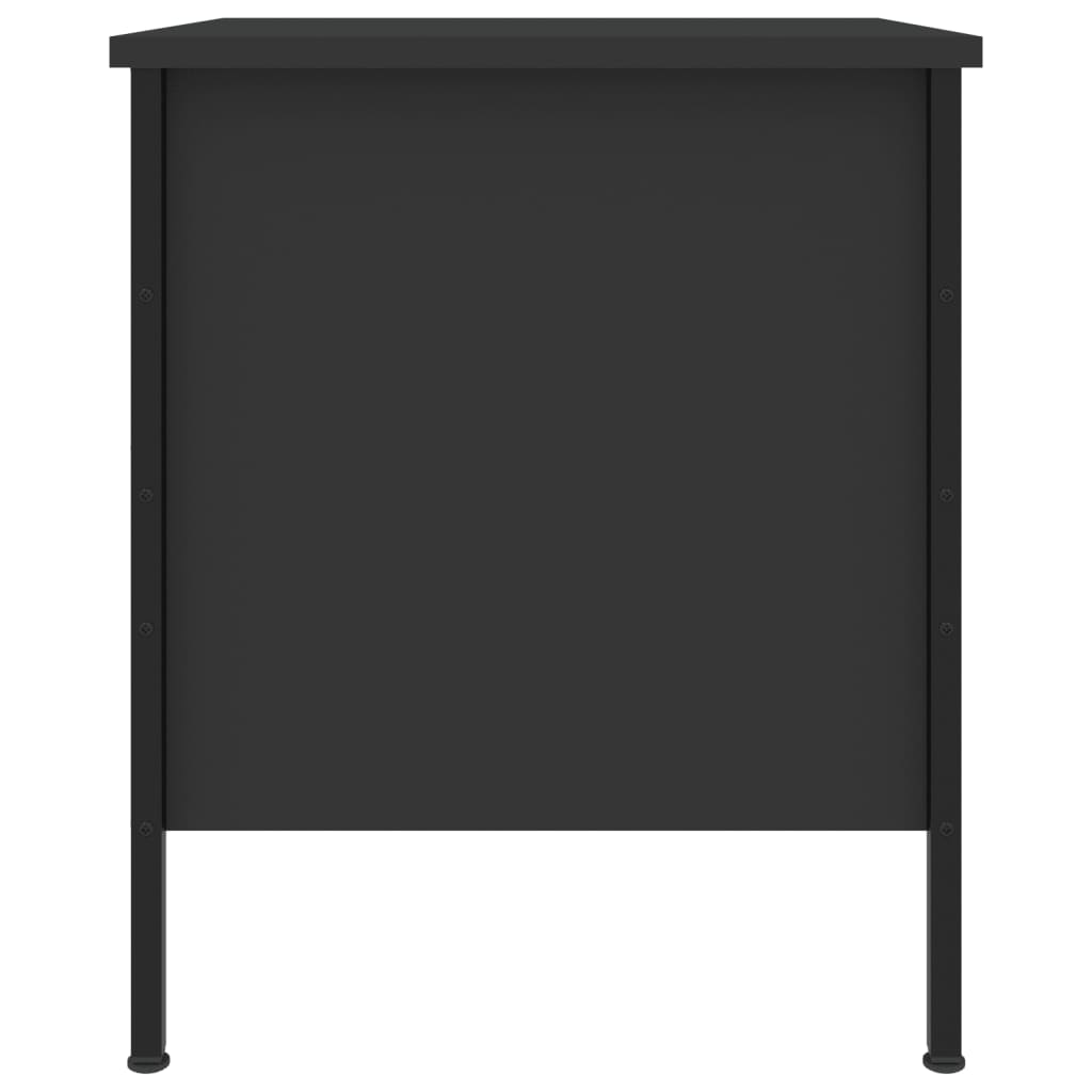 Κομοδίνα 2 Τεμ. Μαύρα 40 x 42 x 50 εκ. από Επεξεργασμένο Ξύλο