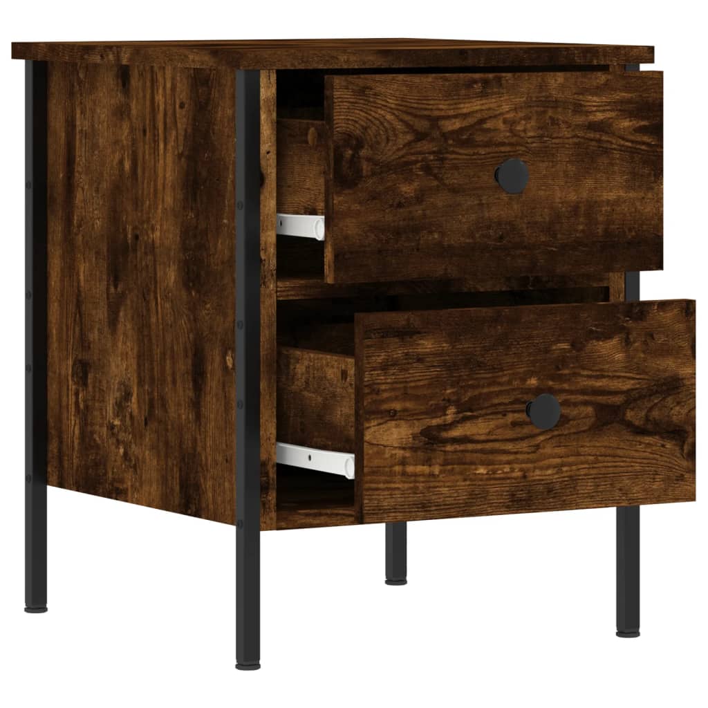 Κομοδίνο Καπνιστή Δρυς 40 x 42 x 50 εκ. από Επεξεργασμένο Ξύλο