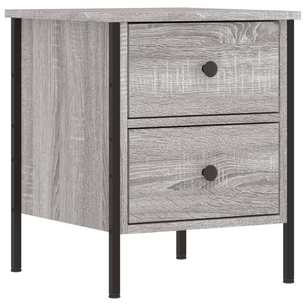 Κομοδίνα 2 Τεμ. Γκρι Sonoma 40x42x50 εκ. από Επεξεργασμένο Ξύλο