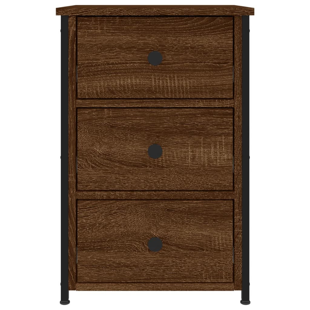 Κομοδίνο Καφέ Δρυς 40 x 36 x 60 εκ. από Επεξεργασμένο Ξύλο