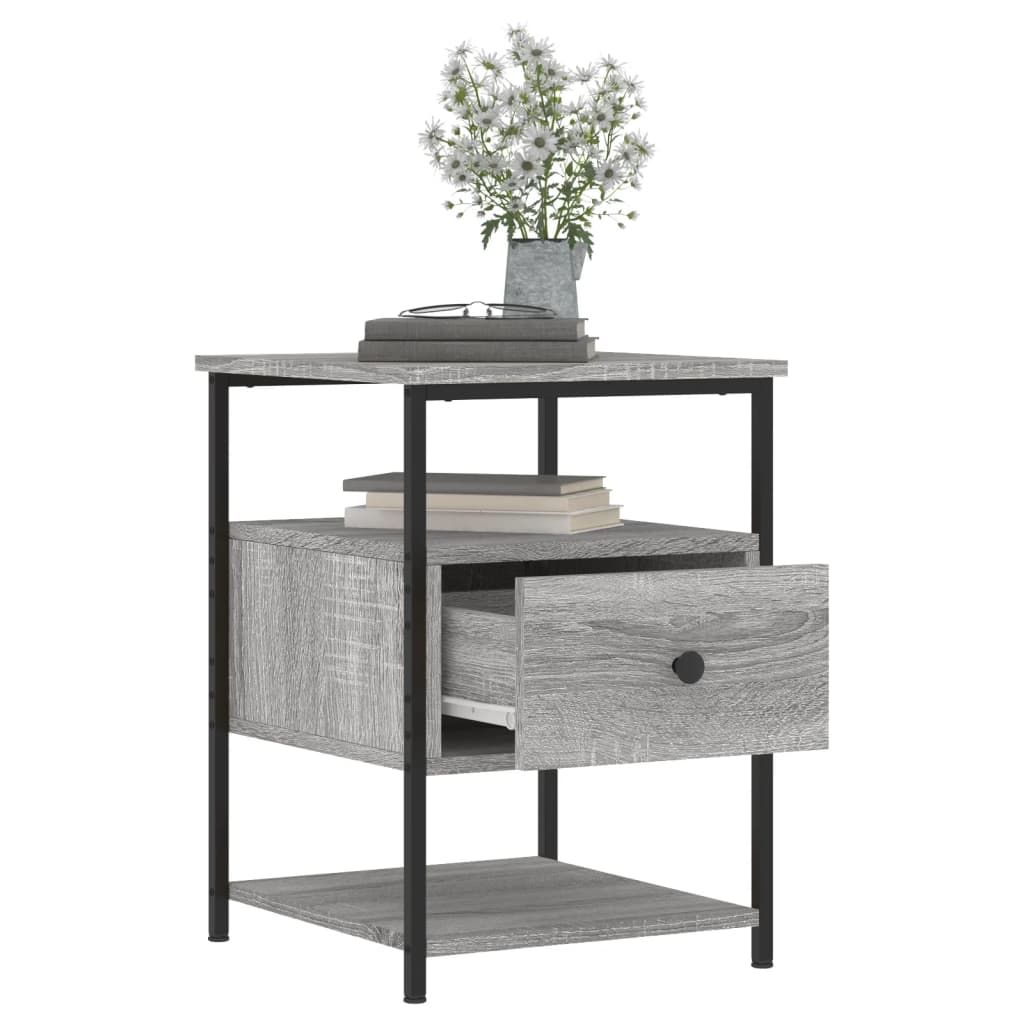 Κομοδίνο Γκρι Sonoma 40 x 42 x 56 εκ. από Επεξεργασμένο Ξύλο