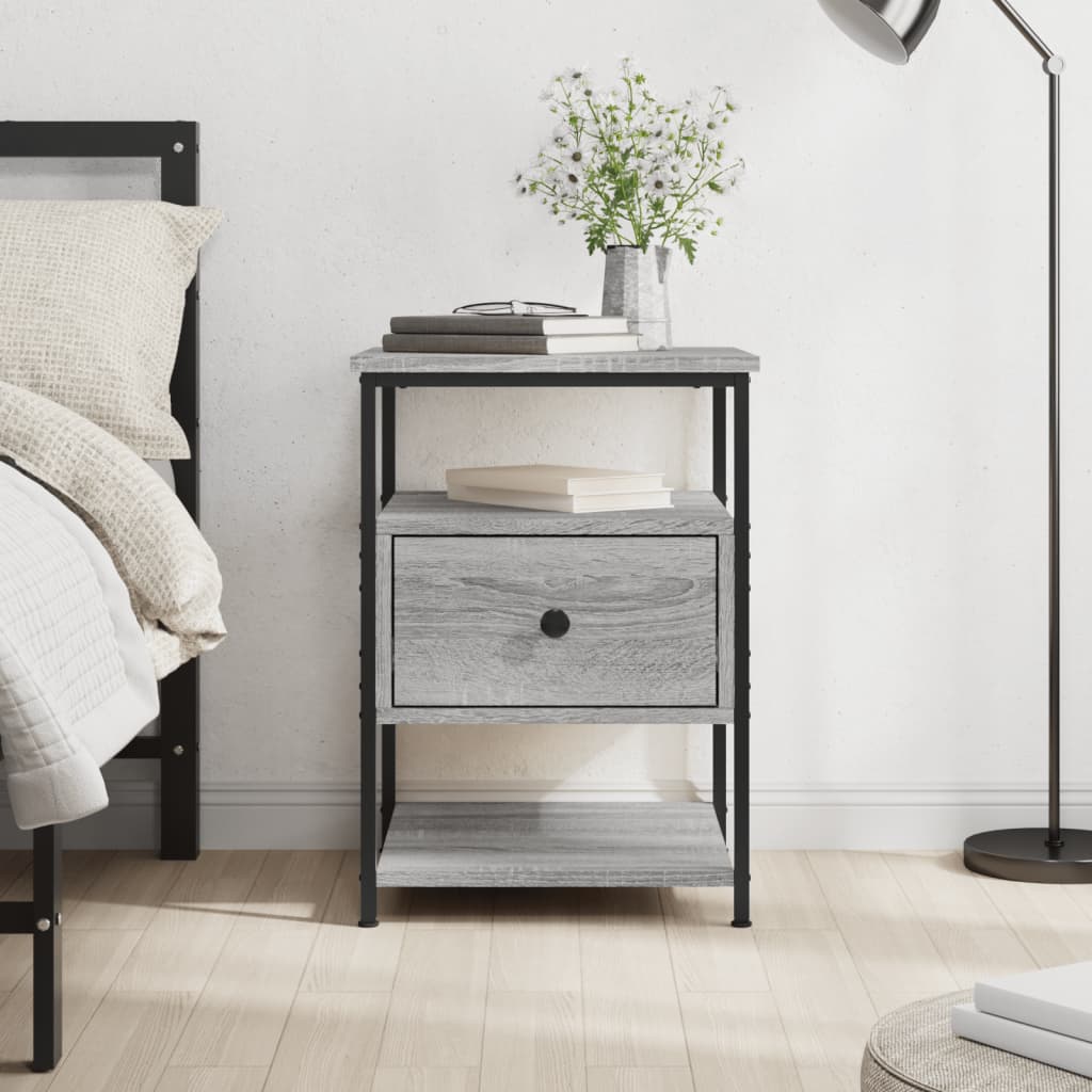 Κομοδίνο Γκρι Sonoma 40 x 42 x 56 εκ. από Επεξεργασμένο Ξύλο