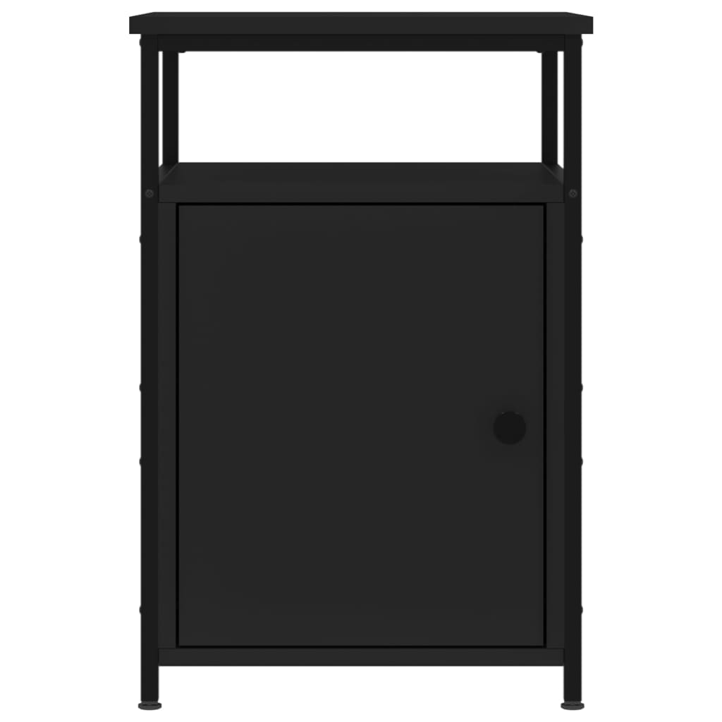Κομοδίνα 2 τεμ. Μαύρα 40 x 42 x 60 εκ. από Επεξεργασμένο Ξύλο