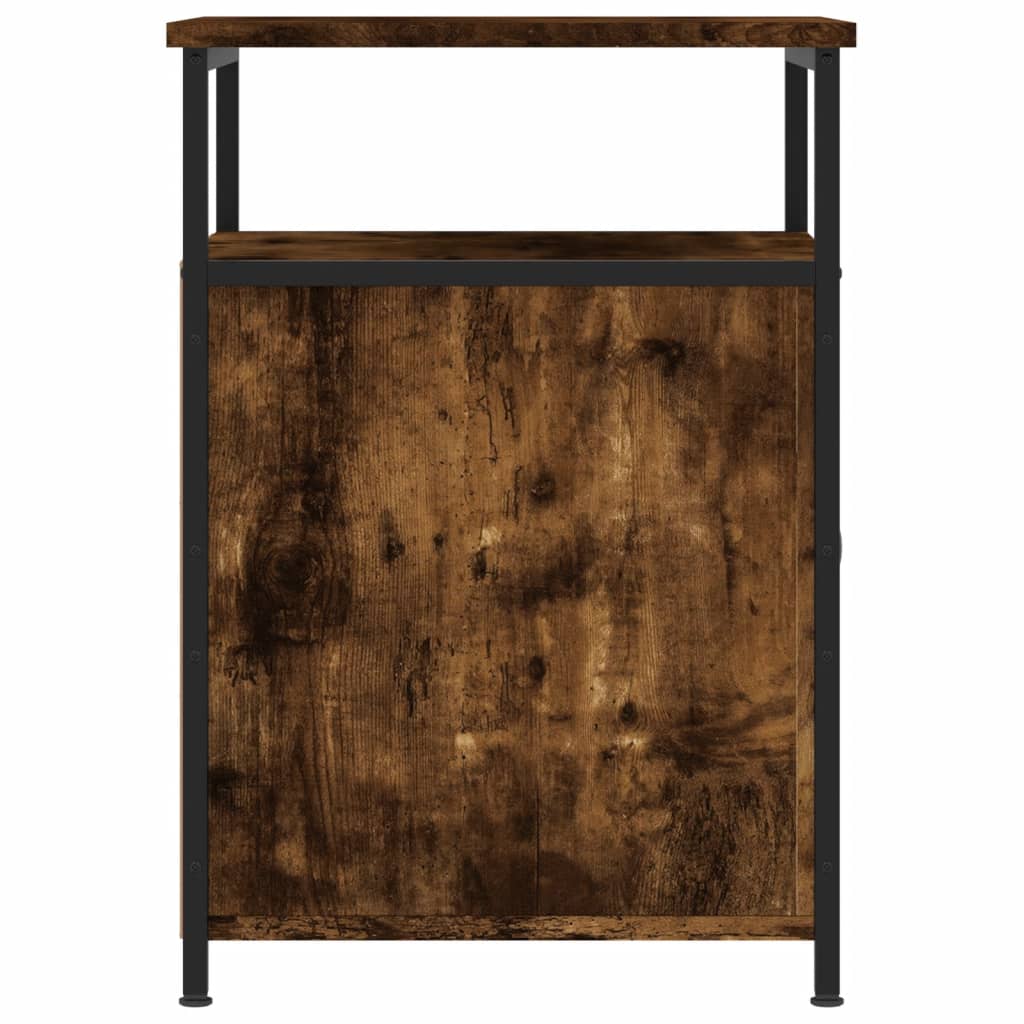 Κομοδίνα 2 τεμ. Καπνιστή Δρυς 40x42x60 εκ. από Επεξεργ. Ξύλο