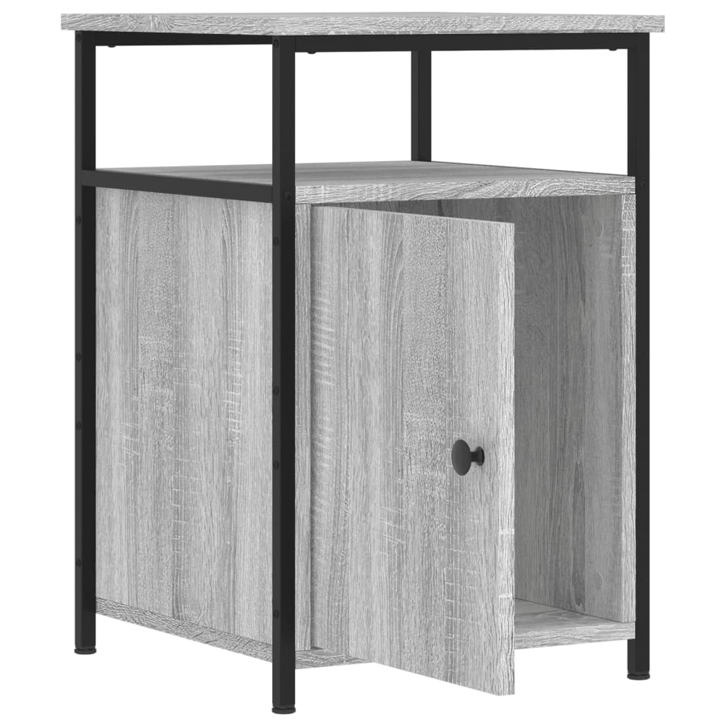 Κομοδίνα 2 τεμ. Γκρι Sonoma 40x42x60εκ. από Επεξεργασμένο Ξύλο - Pakobazaar
