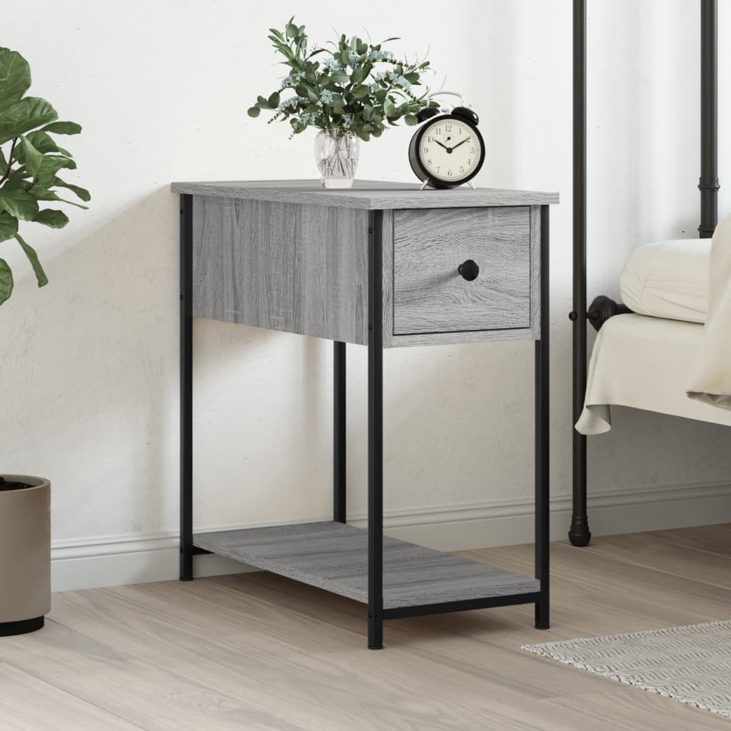 Κομοδίνο Γκρι Sonoma 30 x 60 x 60 εκ. από Επεξεργασμένο Ξύλο - Pakobazaar