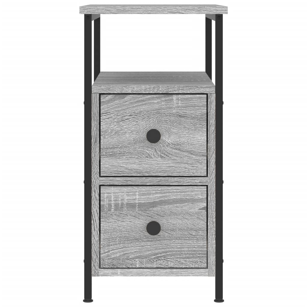 Κομοδίνα 2 τεμ. Γκρι Sonoma 30 x 60 x 60 εκ. από Επεξεργ. Ξύλο