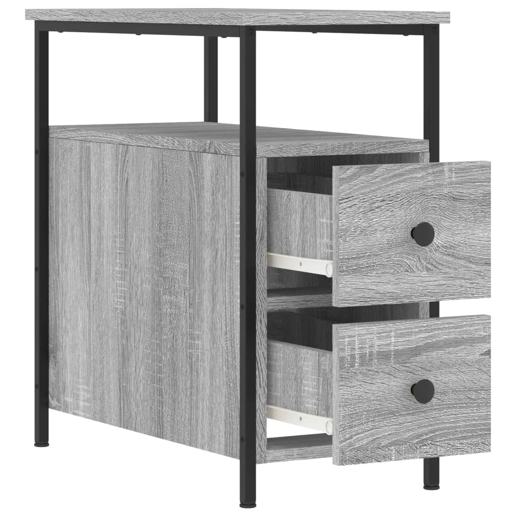 Κομοδίνα 2 τεμ. Γκρι Sonoma 30 x 60 x 60 εκ. από Επεξεργ. Ξύλο