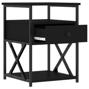 Κομοδίνο Μαύρο 40 x 42 x 55 εκ. από Επεξεργασμένο Ξύλο