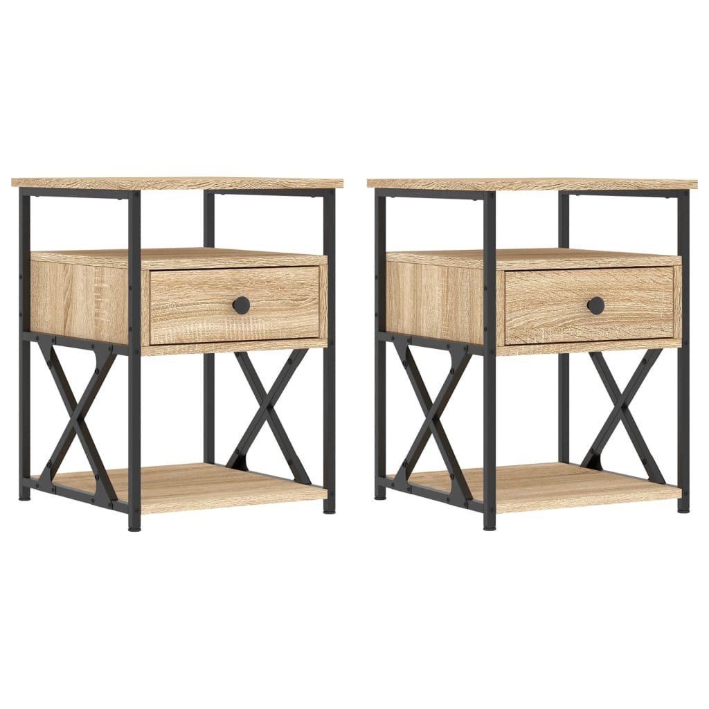 Κομοδίνα 2 τεμ. Sonoma Δρυς 40x42x55 εκ. από Επεξεργασμένο Ξύλο