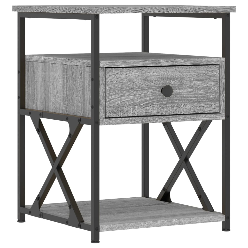 Κομοδίνο Γκρι Sonoma 40 x 42 x 55 εκ. από Επεξεργασμένο Ξύλο - Pakobazaar