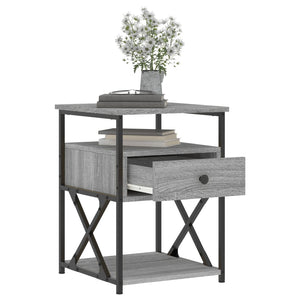 Κομοδίνο Γκρι Sonoma 40 x 42 x 55 εκ. από Επεξεργασμένο Ξύλο - Pakobazaar